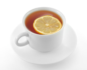 Cup of tea with lemon