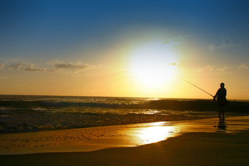 Beach Fishing  Sunrise