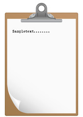 Clip board and paper