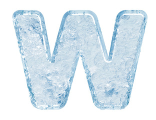 Ice font. Letter W.Upper case