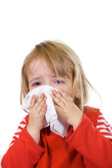 Little girl with a bad cold