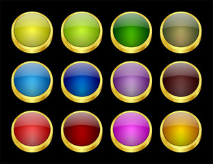 colored buttons - vector