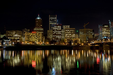 Fototapeta na wymiar Portland Oregon Night skyline