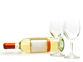 white wine with wineglasses