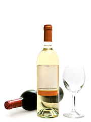 white and red wine with wineglass
