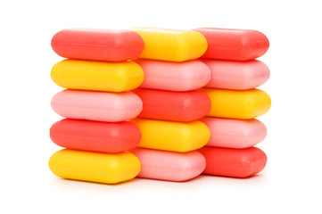 Stack of soap isolated on the white