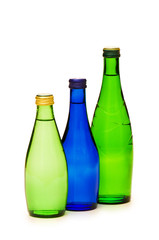 Bottles of water isolated on the white
