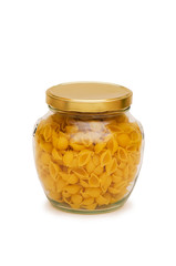 Pasta jar isolated on the white background