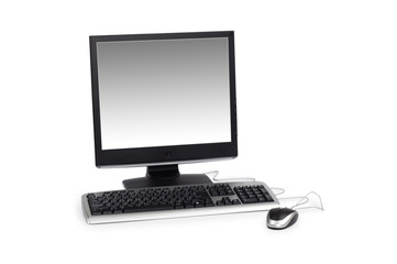 Desktop computer isolated on the white background