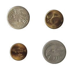 old coins; images of animals