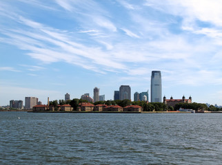 Ellis Island and Jersey City.