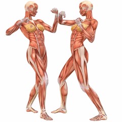 Muskelaufbau eines weiblichen Körpers beim Kampf