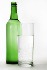 A glass of fizzy water