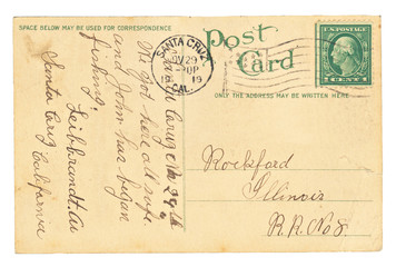 Vintage Postcard With Writing