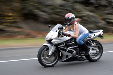 Obraz premium Blondynka Biker Girl