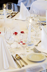 Table set for a festive dinner