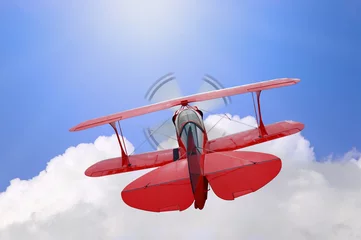 Photo sur Plexiglas Avion, ballon Voler haut au-dessus des nuages