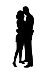 Silhouettes of two lovers