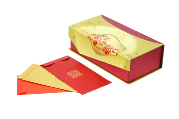 Chinese new year red packets and gift box
