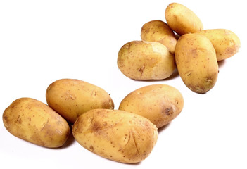 potatoes on white