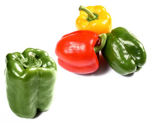 red, yellow and green peppers
