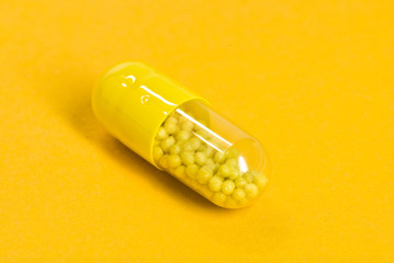 medicaments on yellow background