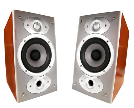 pair of home-speakers, isolated on white
