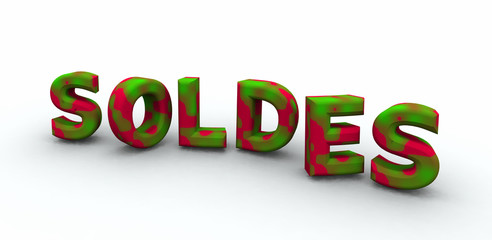 soldes rouge vert