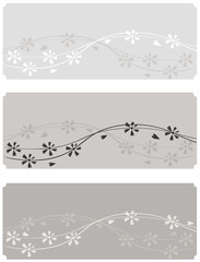 three floral banners