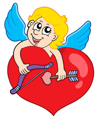 Obraz premium Lovely cupid holding heart