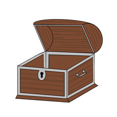 Empty Open Chest - Isolated On White