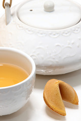 Chinese Fortune Cookie and Green Tea