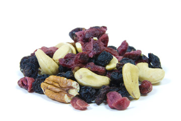 pile of various fruit and nuts for a healthy snack