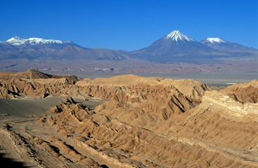 Fototapeta na wymiar Snow Capped Mountains in the Atacama Desert