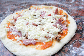 making pizza