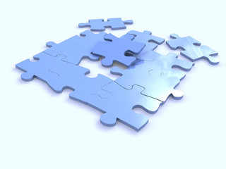 puzzles colour insulated on white