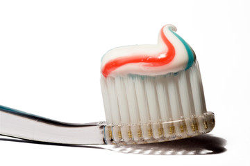 toothbrush with toothpaste