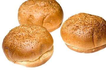 Close-up of donuts on white background