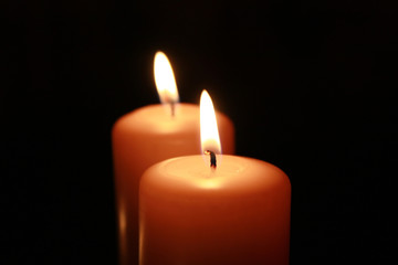 Two candles, flame