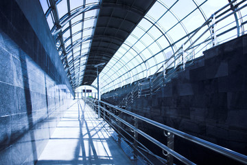 People mooving in arch interior