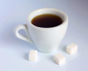 Coffee  and sugar cubes