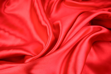 Fototapeta premium Red silk fabric