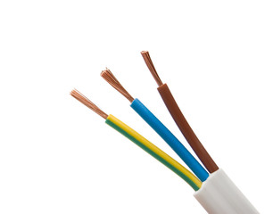 Electrical cable on White background