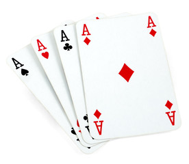 Four aces isolated on white