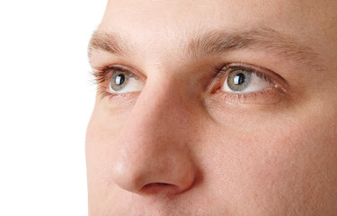 man looking upwards