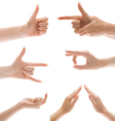 Hand gesture set, isolated