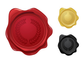 Wax seal with laurel wreath stamp