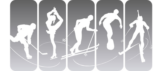 Winter sport silhouettes © Rosym