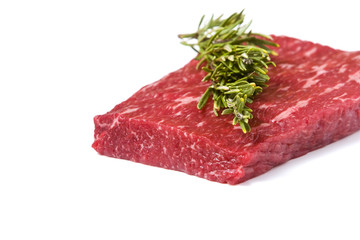 Raw rump steak