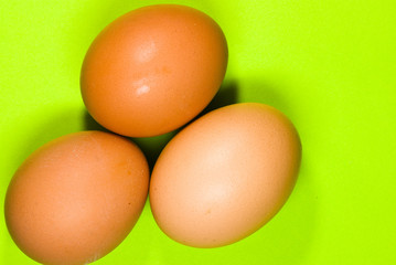 Eggs on green
